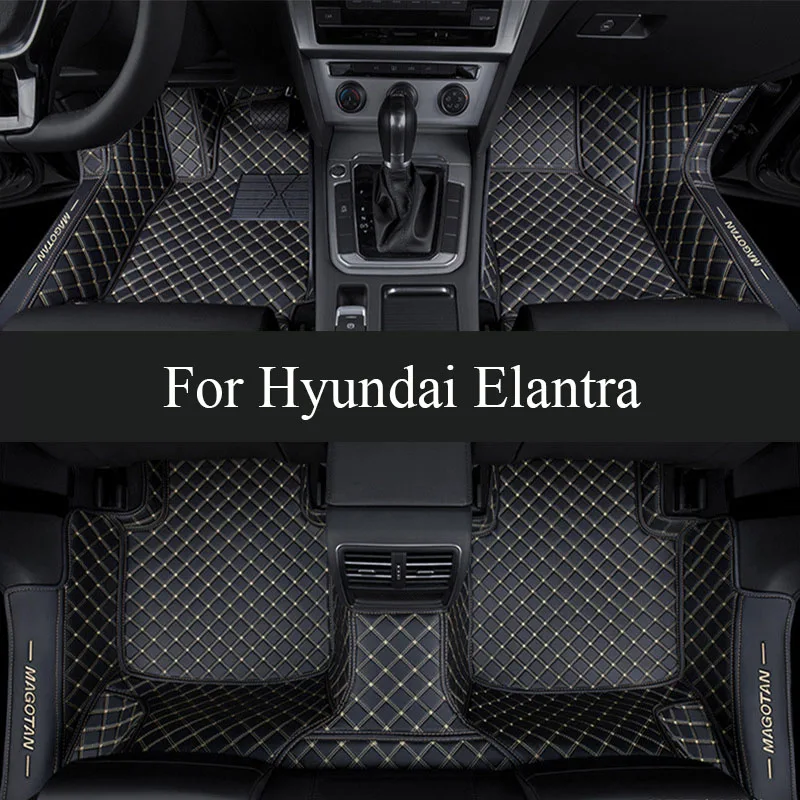 

Car Floor Mats For Hyundai Elantra 2017 2016 2015 2014 2013 2012 Custom Auto Interior trunk mat Leather Carpet Rugs Waterproof