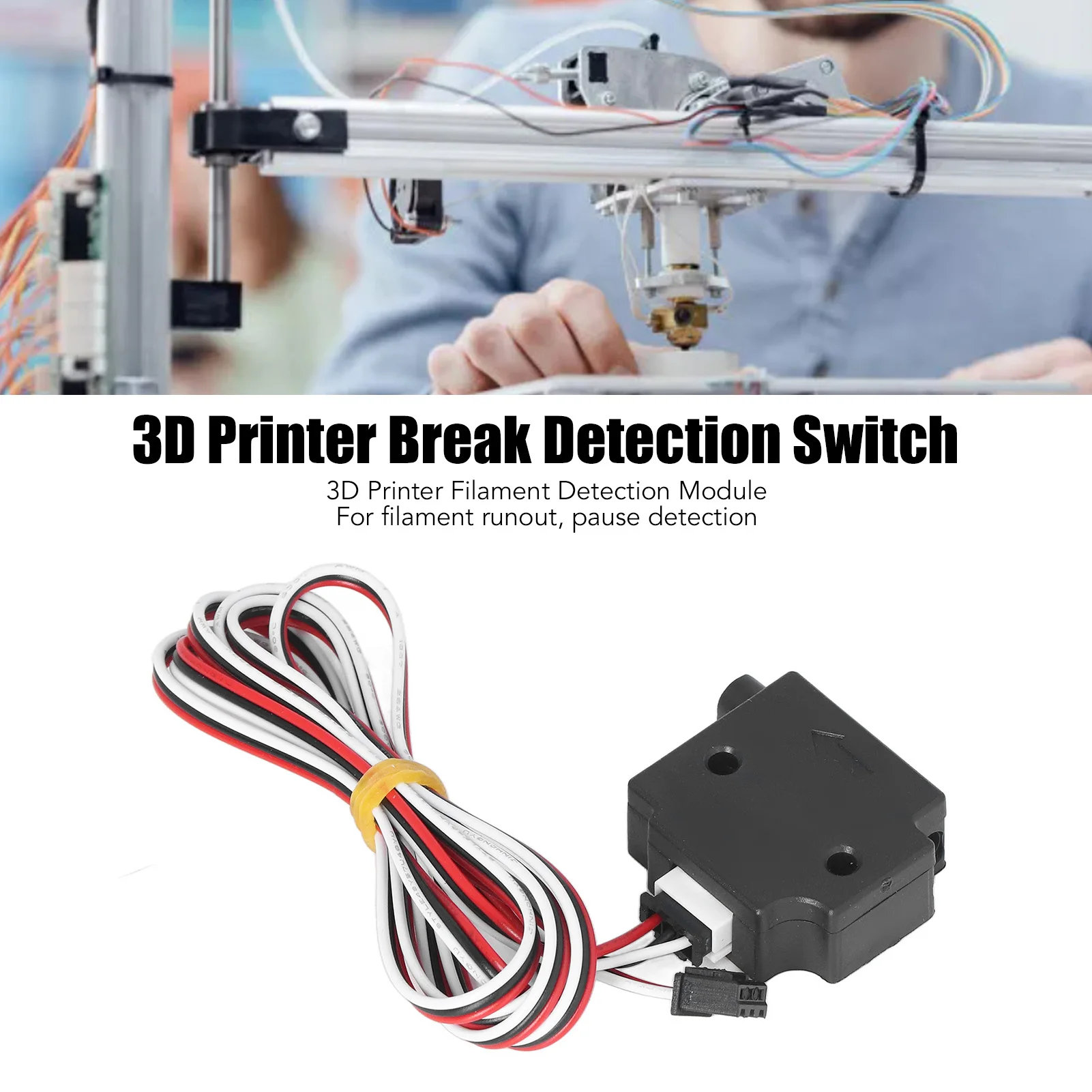

3D Printer Break Detection Switch with Indicator Filament Pause Runout Runout Sensor Module ABS Filament Runout Monitor