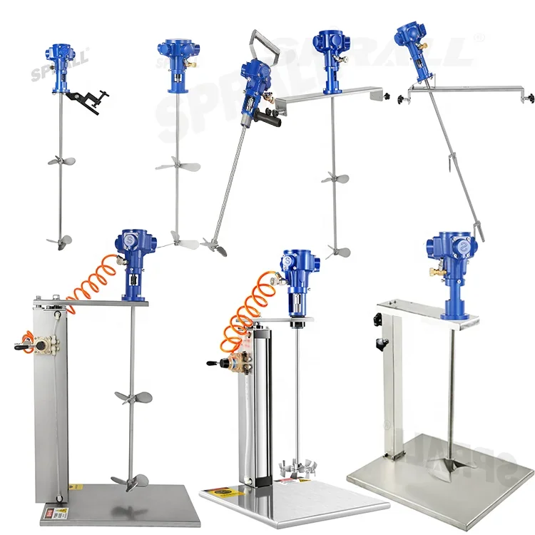 

SPRALL 50 Gallon Industrial Agitator Blender Stirrer Product Explosion-proof Mixer Portable Lift Air Pneumatic Paint Mixer