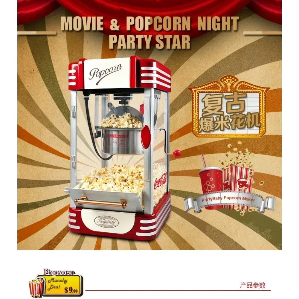 

Commercial popcorn vending machine,Retail sales Trafficking snack display counter, Making Popcorn with Corn hand cranked mini