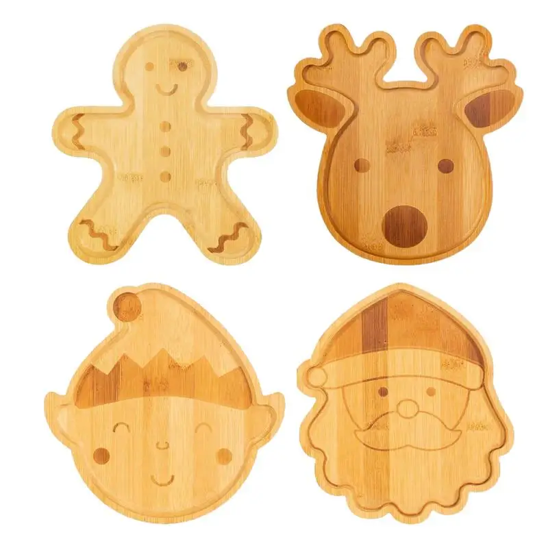 Wooden Christmas Tray Christmas Snack Candy Dessert Plates Snack Fruit Meat Cheese Board Platter Kitchen Charcuterie Board