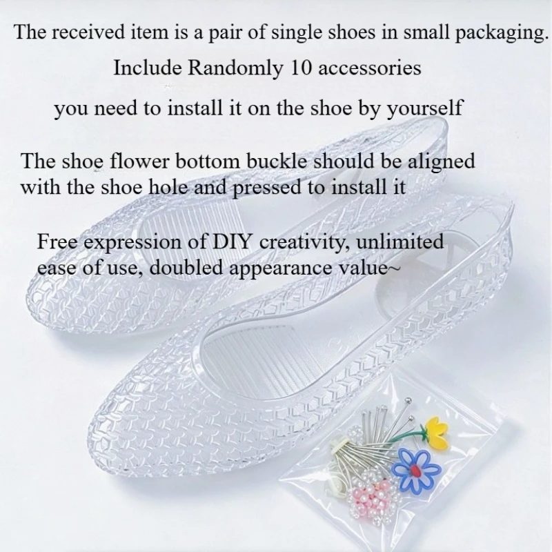Crystal Jelly Point Toe Sandals DIY Decorations Fashion Dead Flower Sequin Shoes Hollow Flats Causal Beach Vacation Footwears