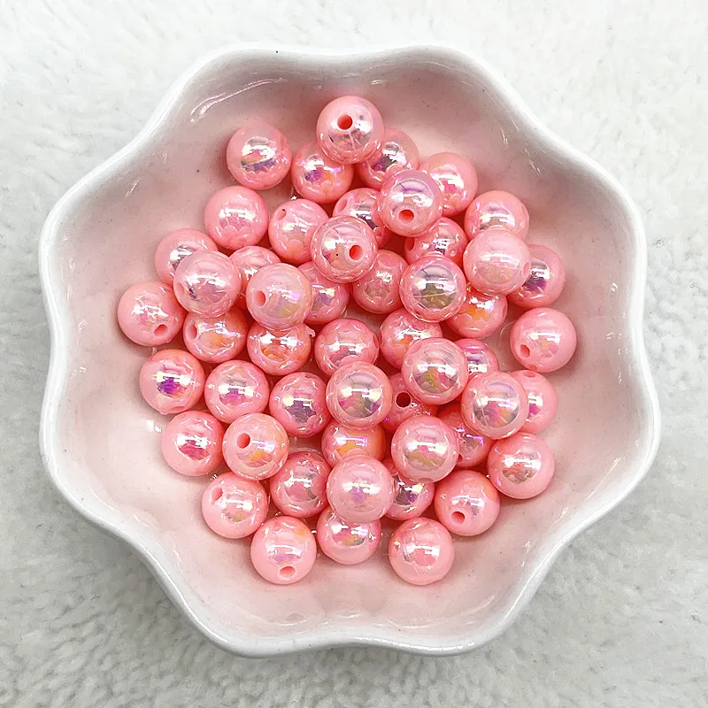 50pcs 8mm Mixed Colour AB Round Acrylic Loose Spacer Beads for Jewelry Makeing Diy Handmade Bracelets Accessories