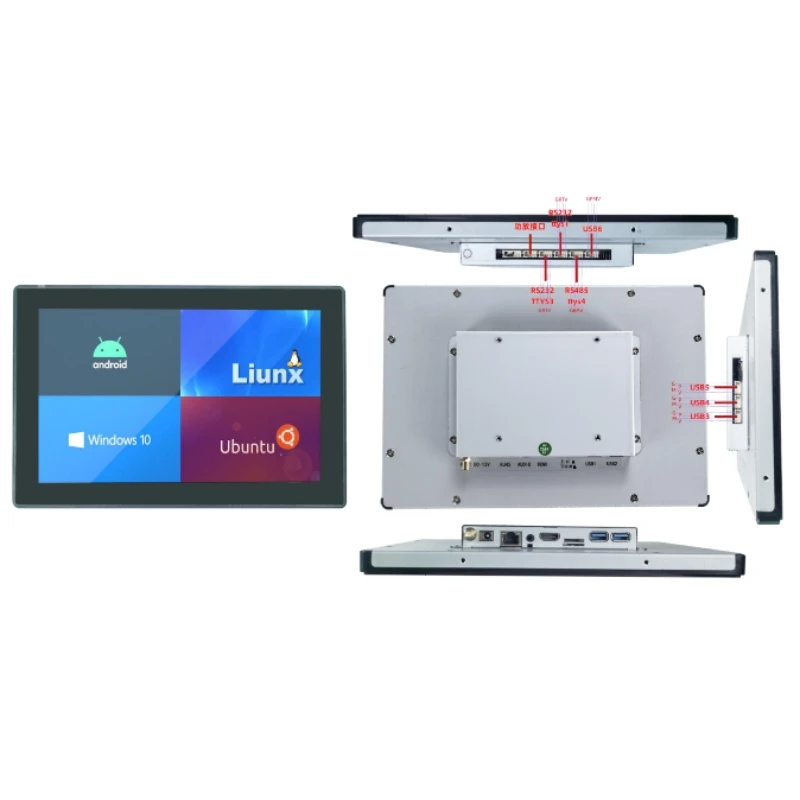 Industrial All-in-One 10.1 Inch Embedded PC With RK3568 HD 1 LAN 2 USB Touch Screen Fanless Linux System Embedded Tablet PC