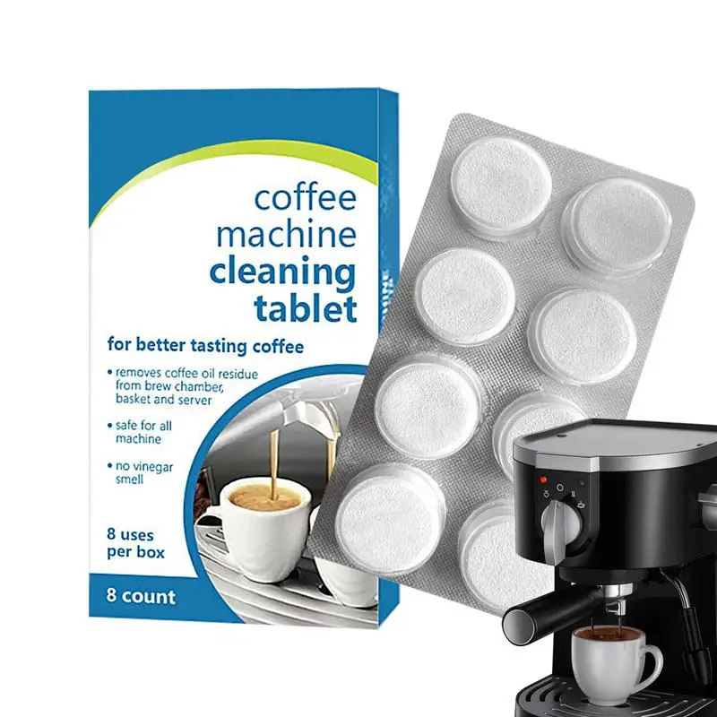 

Coffee Machine Cleaning Tablets 8 Count Coffee Maker Pot Descaling & Cleaning Tabs Coffee Machine Cleaner For Coffee Maker Pot