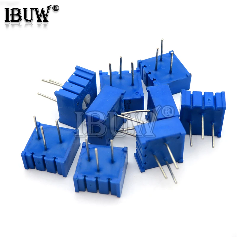 

10PCS 3386P potentiometer precision adjustable resistance 100 200 500 ohm 1K 2K 5K 10K 20K 50K 100K 200K 500K 1M ohm 103