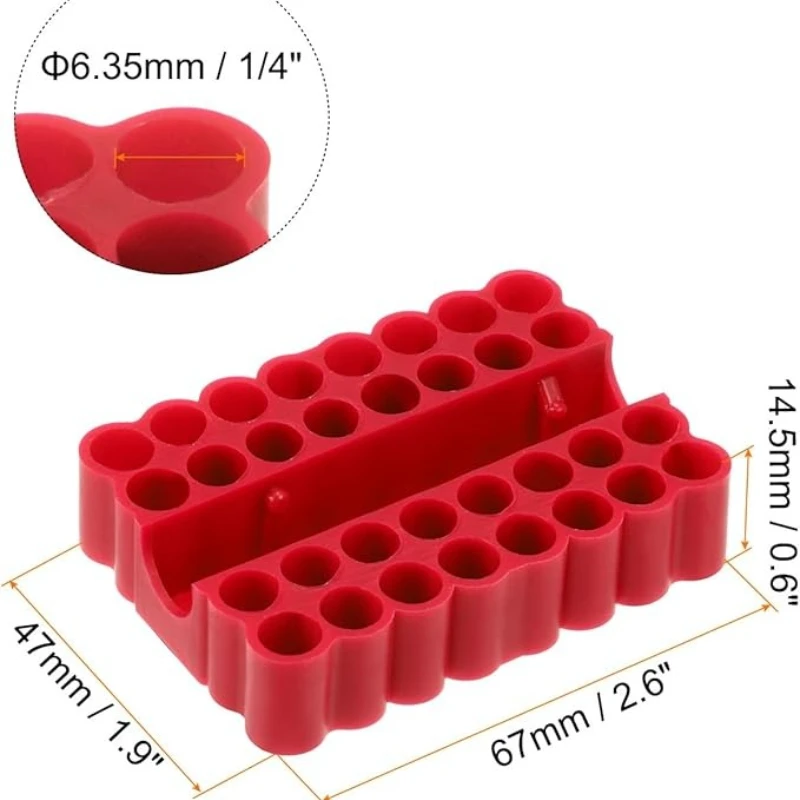 32-Loch-Schraubendreher-Bithalter, Sechskant-Bit-Organizer, tragbarer Bithalter, Bohrer-Aufbewahrungsbox für 6,35-mm-Schäfte – Detail 1