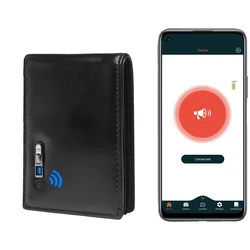 Cartera inteligente con GPS para hombre, billetera delgada con Clip para dinero, dispositivo de seguimiento, encuentra mi para Android