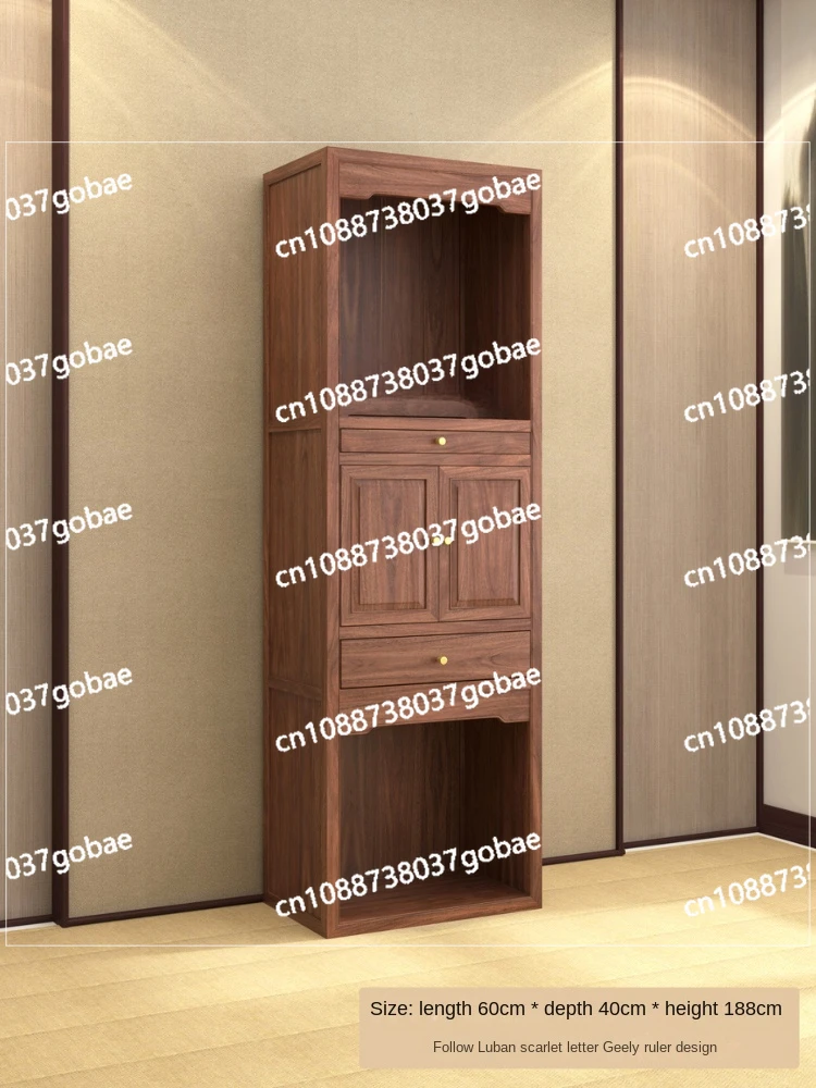 ZC Household Buddha Niche Double Layer Altar New Chinese Style Clothes Closet Buddha Cabinet Solid Wood Avalokitesvara Cabinet