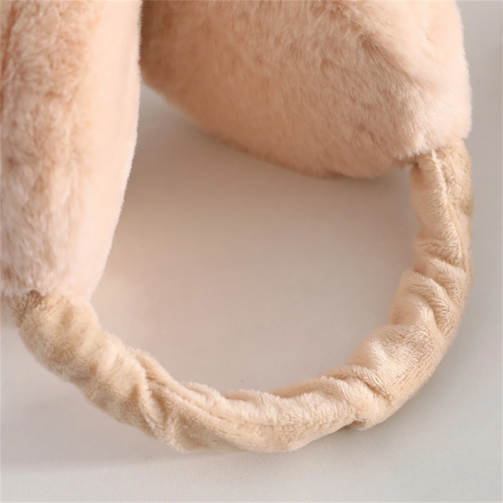 Fashion Folding Warm Earmuffs Korean Portable Fluffy Rabbit Fur Muffs Winter Thickened Warm Ear Cover Women\'s Cute Burger Earlap