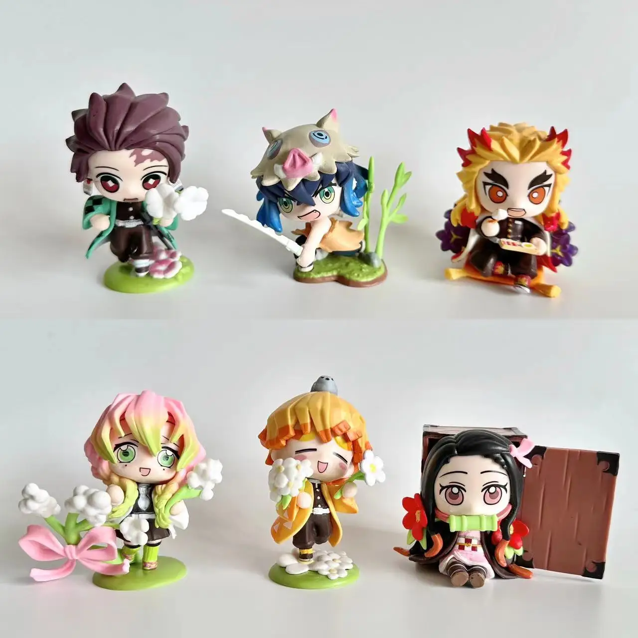 Figurine de Dessin Animé Kamado Tanjirou Nezuko Demon Slayer, Modèle en PVC, Jouet Zenitsu Inosuke Kimetsu No Yaiba