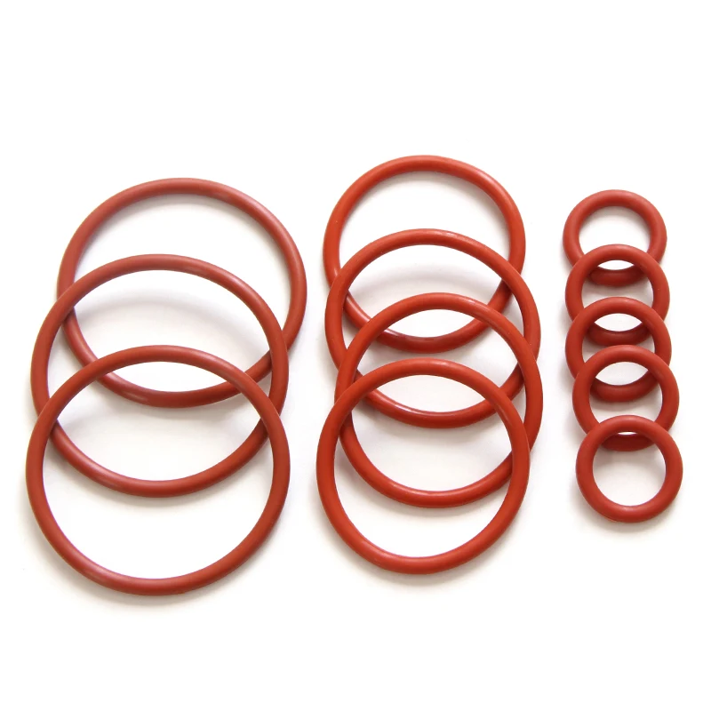 10/50pcs VMQ O Ring Gasket CS 4mm OD 12 ~ 150mm Red Waterproof Washer Round O Shape Silicone Ring Food Grade