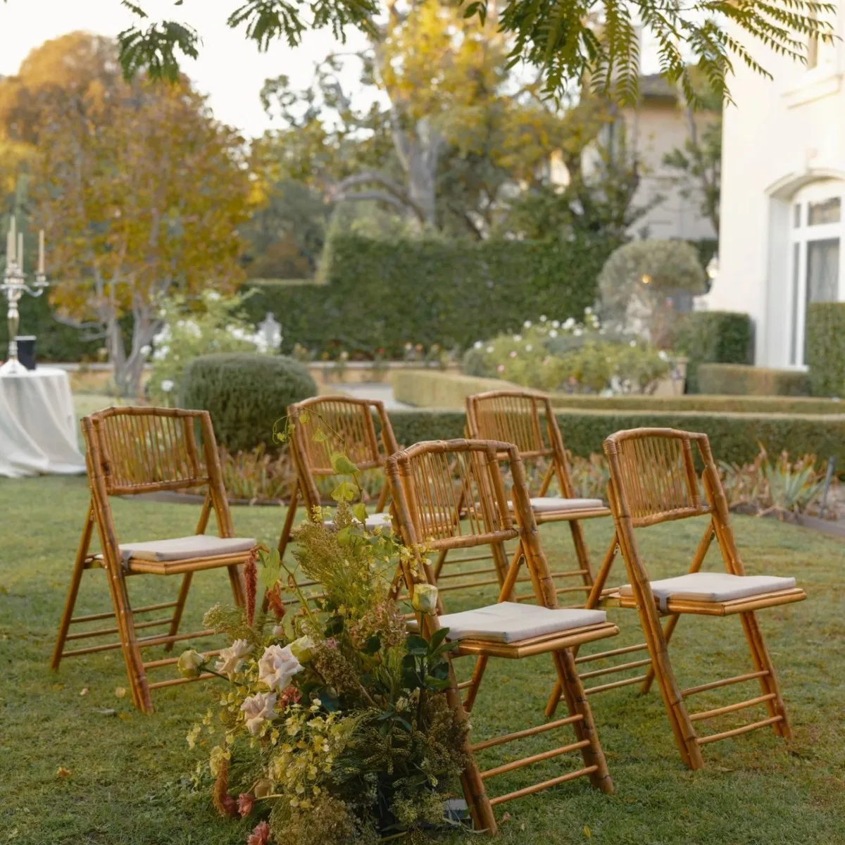 Silla tradicional plegable portátil al aire libre de bambú