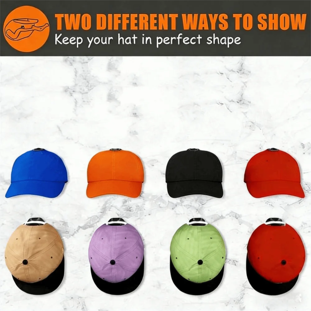 

8Pcs Space Saving Adhesive Hat Hooks Multi-Purpose No Drilling Baseball Caps Organizer Super Strong Hold Minimalist