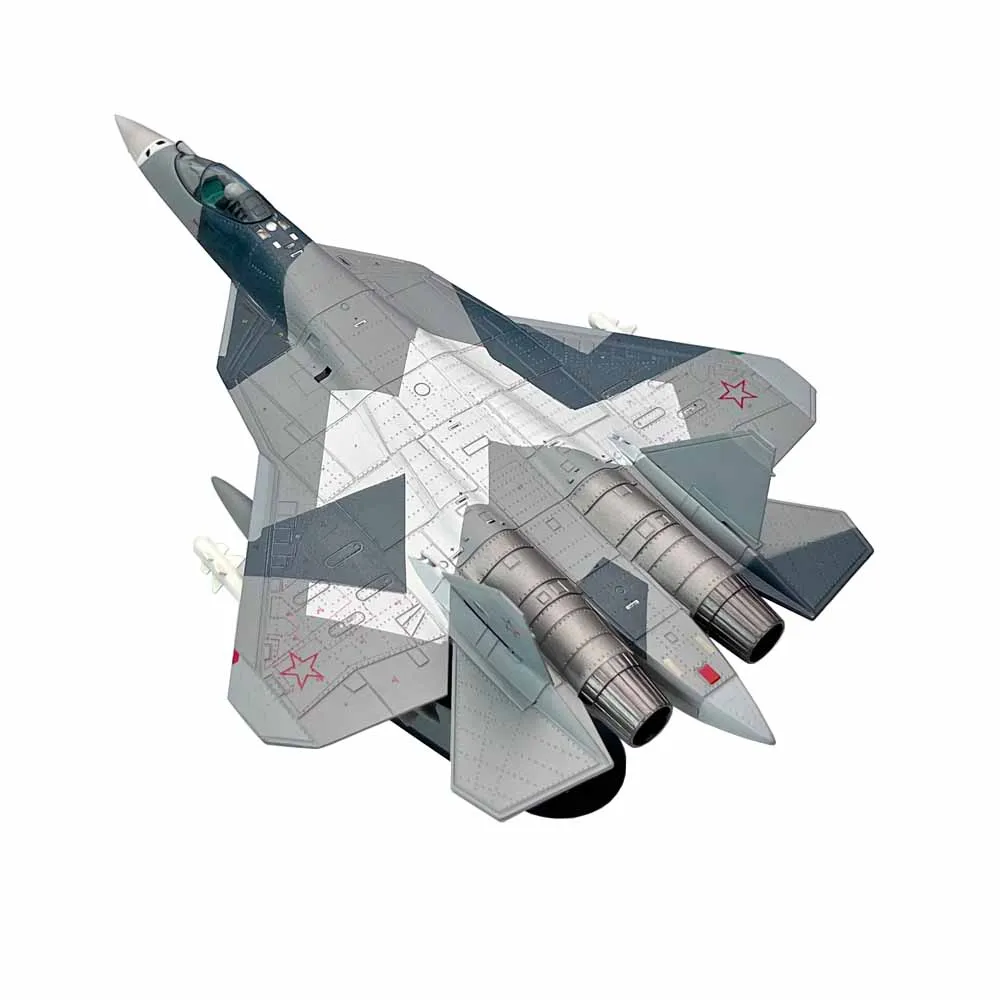 1/100 Scale Russian SU57 Sukhoi SU-57 Fighter Jet Airplane Metal Military Plane Toy Model Collection Gift Ornament