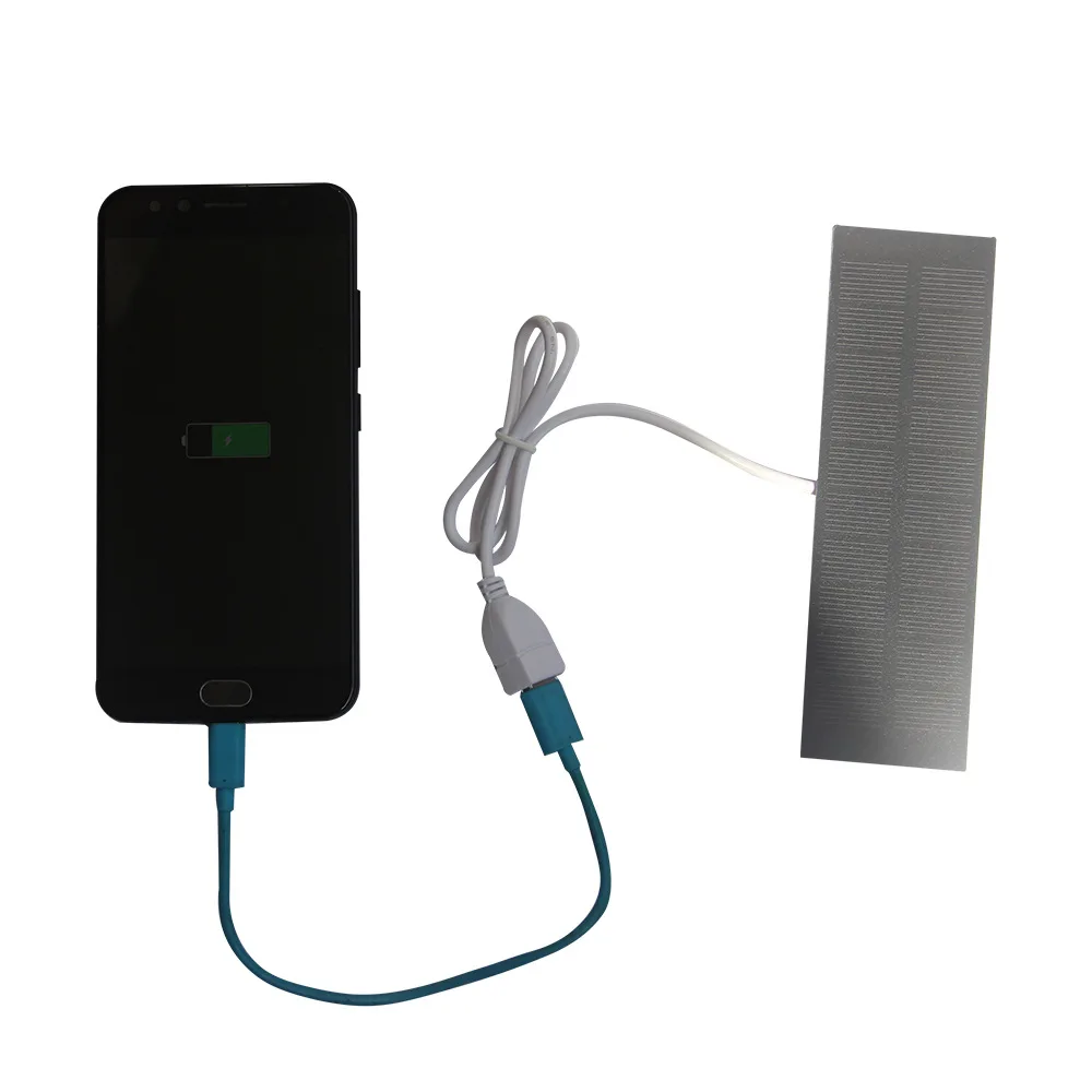 5 Buah Pengisi Daya Tenaga Surya USB 1W 5V Panel Surya Portabel Monokristalin PET untuk Ponsel Pengisi Daya Kipas Bank Daya Luar Ruangan 148*45MM