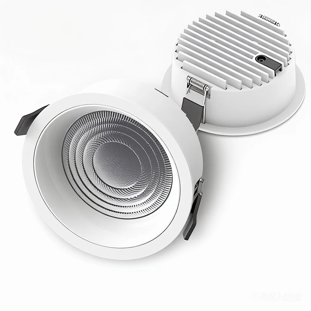 High Efficiency Embedded Anti Glare LED Downlight Dimmable 85-265V COB Spotlight, Ceiling Light, Suitable for Home Living Rooms