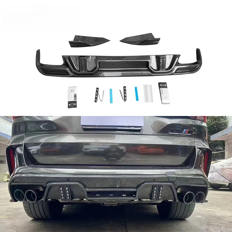 Carbon fiber lighted rear lip bumper rear shovel tail lip diffuser