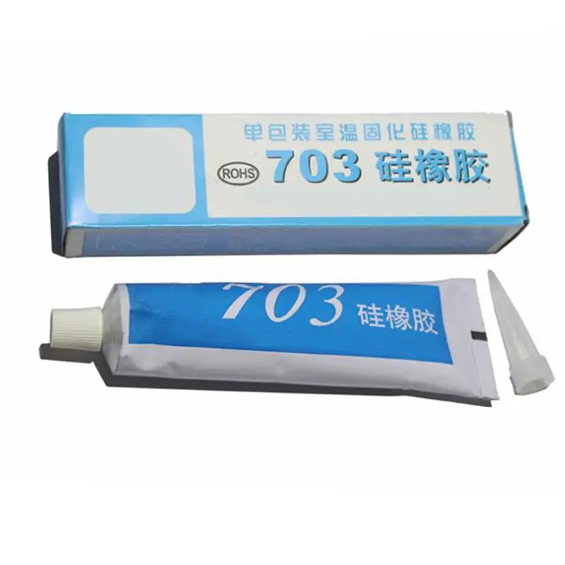 703 Black Silicone Sealant, 45g, Tube Type Waterproof Adhesive Insulation Silicone Adhesive Glue for Electronic and Electrical