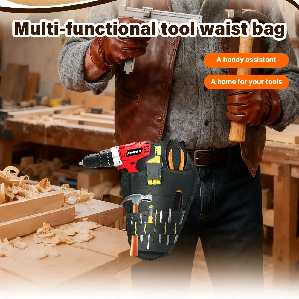 

Многофункциональная водонепроницаемая кобура для дрели, поясная сумка для инструментов, кобура для электроинструмента, кобура для аккумуляторной дрели для гаечного ключа, молотка, отвертки