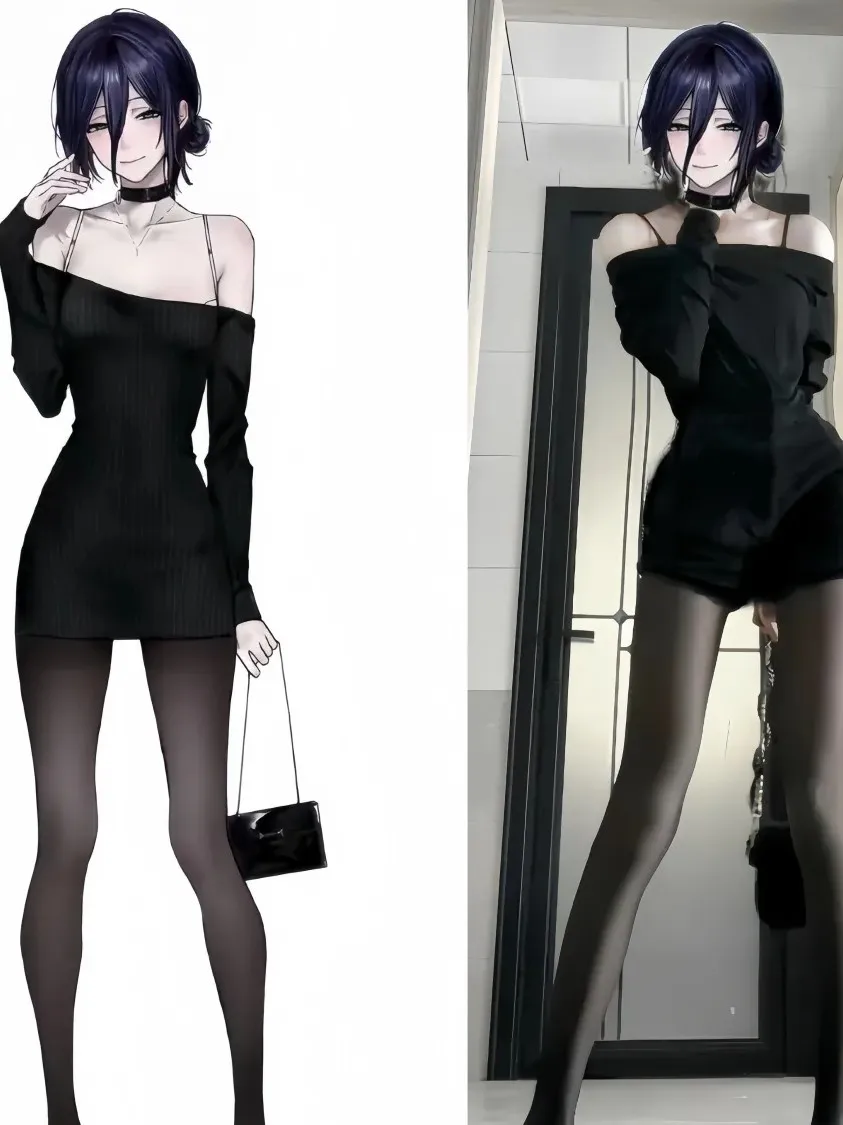 

Сексуальное платье для косплея с бензопилой, облегающее платье миди с открытыми плечами, стильный аниме-костюм для женщин