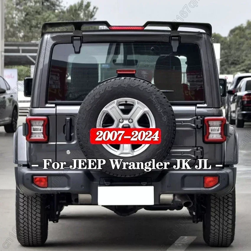 With Brake Light Matte Black Rear Roof Spoiler Wing Off-road Tailplane For Jeep Wrangler JK 07-17 & JL 2018-2024 Car Accessories