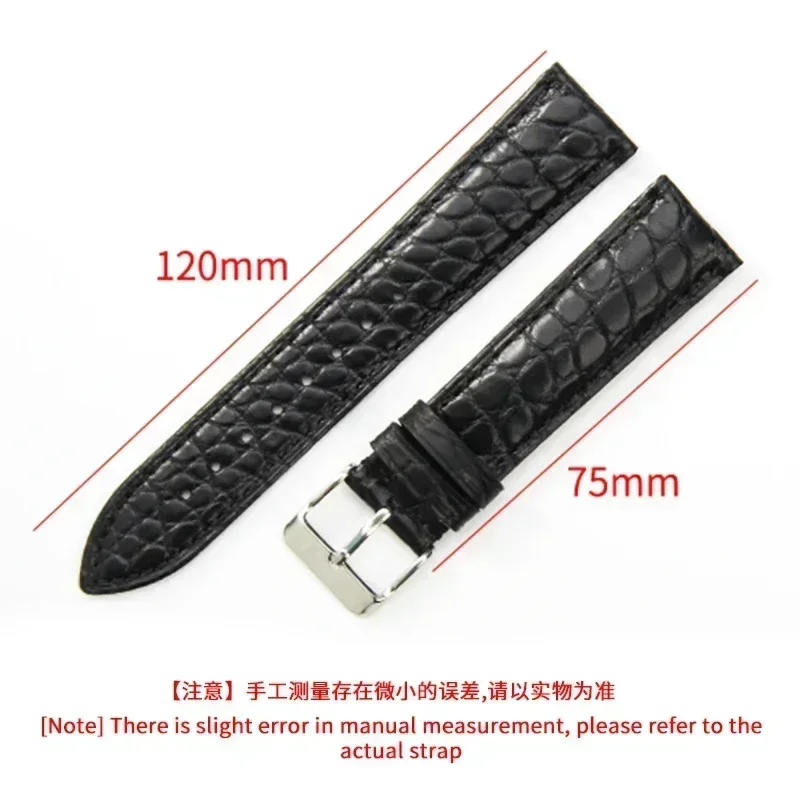 Original Crocodile Watchbands for Longines Craftsman Moon Phase Eight Needle Military Flag Kangkas Waterproof Sweatproof Strap