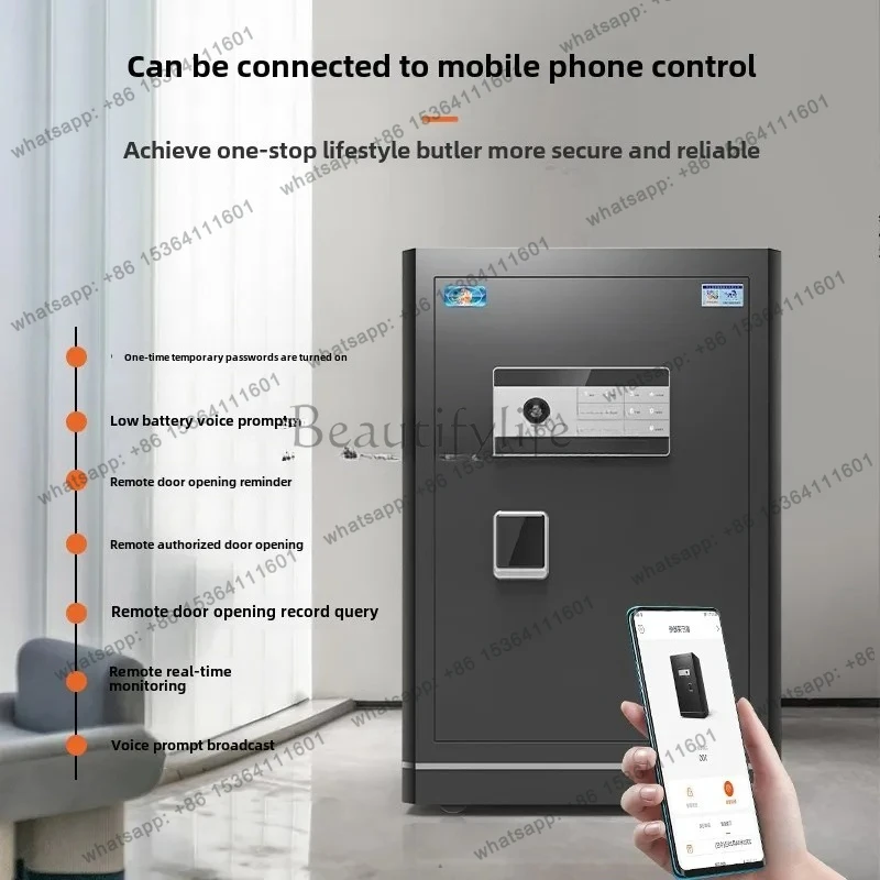 safe household fingerprint password intelligent control safe deposit box bedside table integrated