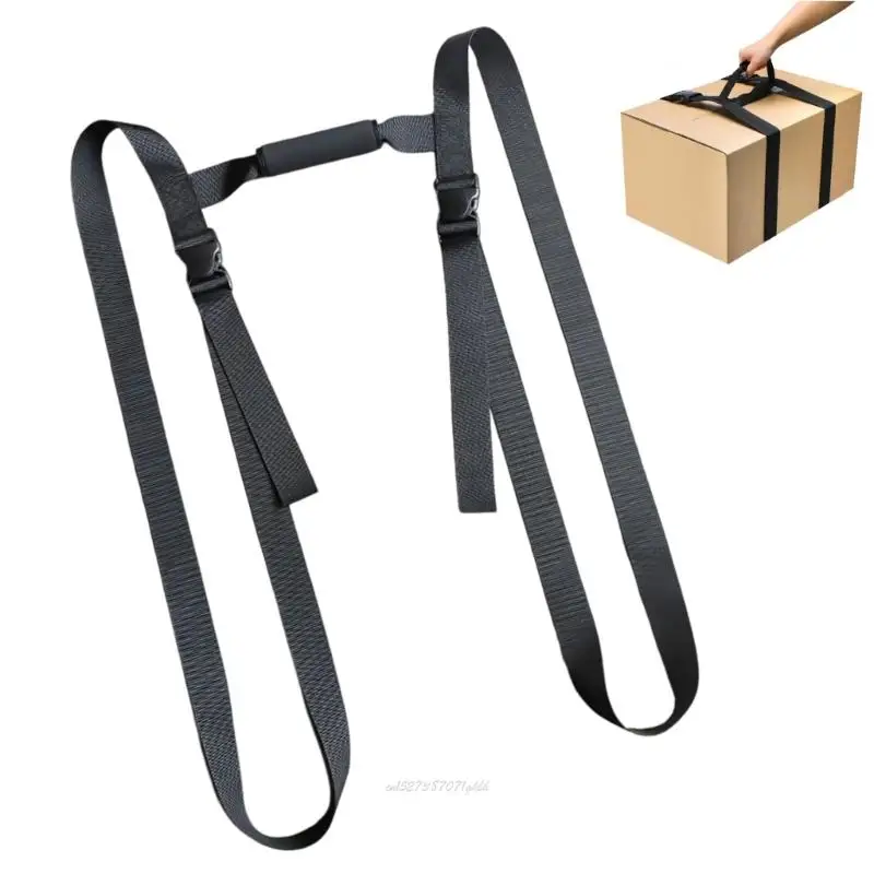 X5XA Box Carrying Strap with Handle Stitching Adjustable Heavy Duty Ordinary Luggage Lashing Strap Holder for Safe Moving,