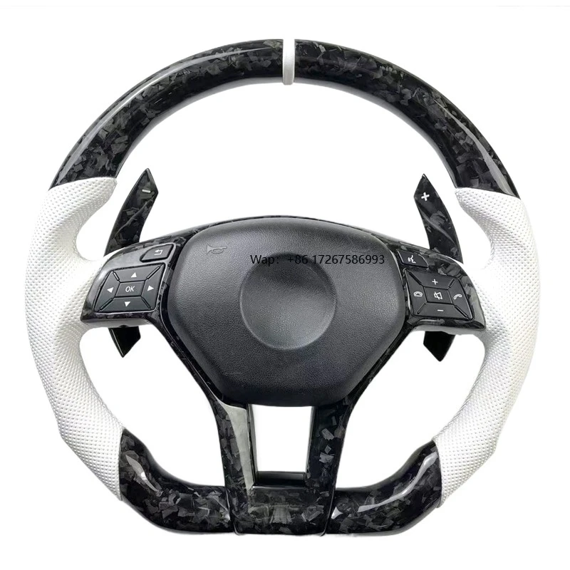 

Custom Racing Wheel for Benz W204 W212 W207 X204 X164 W463 C63 SLK GLK Led Convertible Carbon Fiber Leather Steering