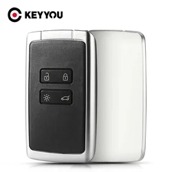 Keyyouスマートリモート車のキーシェル用ルノーメガーヌ4お守りkaleos kadjarエスパス5キーカードfob 2015 - 2020