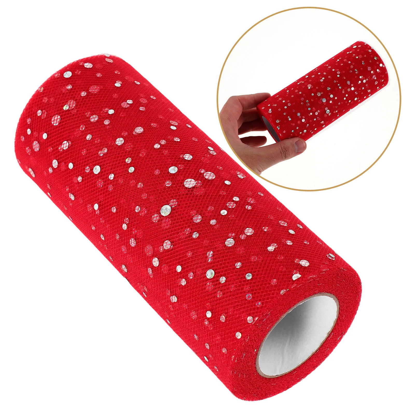 Crafting Tulle Rolls Sequin Mesh Fabric Sparkly Glitter for DIY Wedding Decorations Party Props Bouquets Holiday Ribbon Present