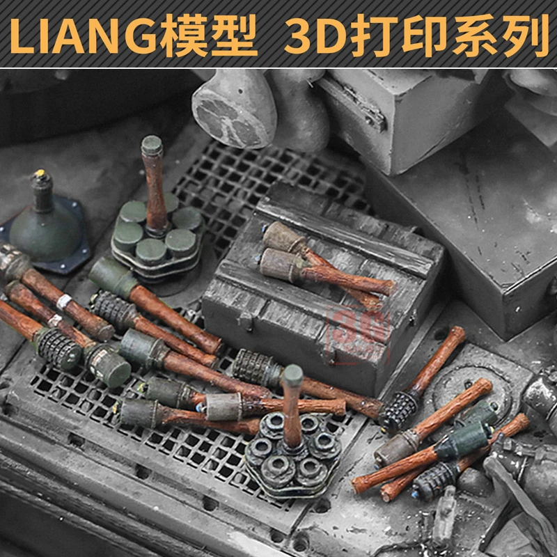 LIANG 0420-0422 Hand Grenade Model 3D-Print Parts 1/35 for Military Tank Model Scene Building Tools Hobby DIY Accessories