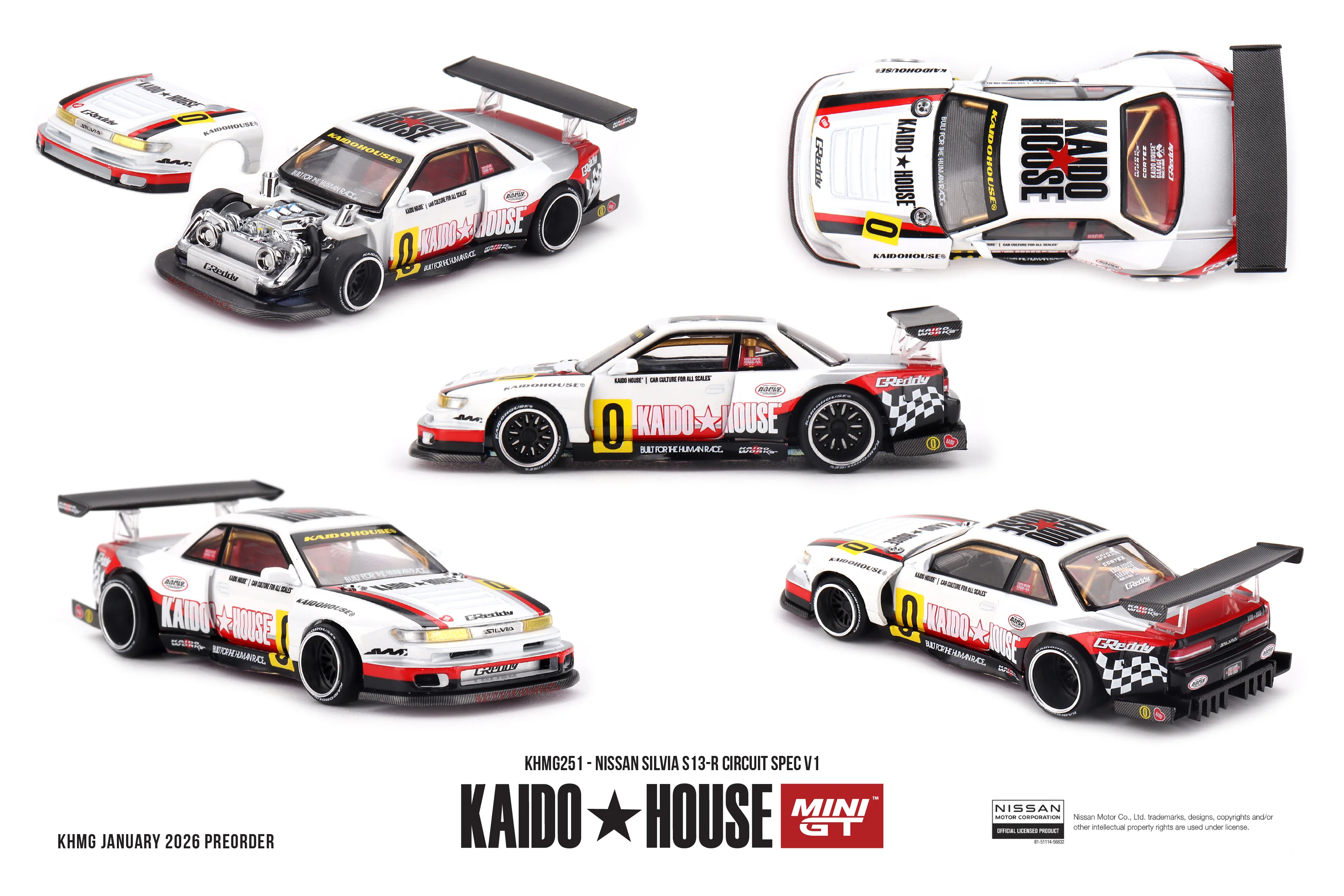 MINIGT Kaido House 1:64 KHMG232 NISSAN SILVIA S13-R KAIDO WORKS V1