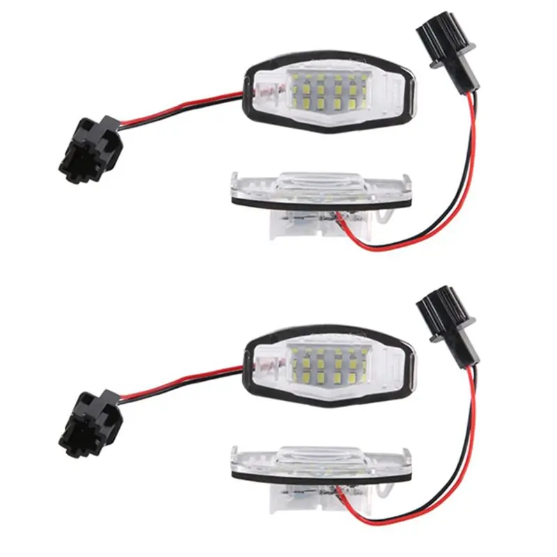 

4Pcs Car Led License Plate Light License Plate Light Lamp For Honda Civic Honda Accord Black