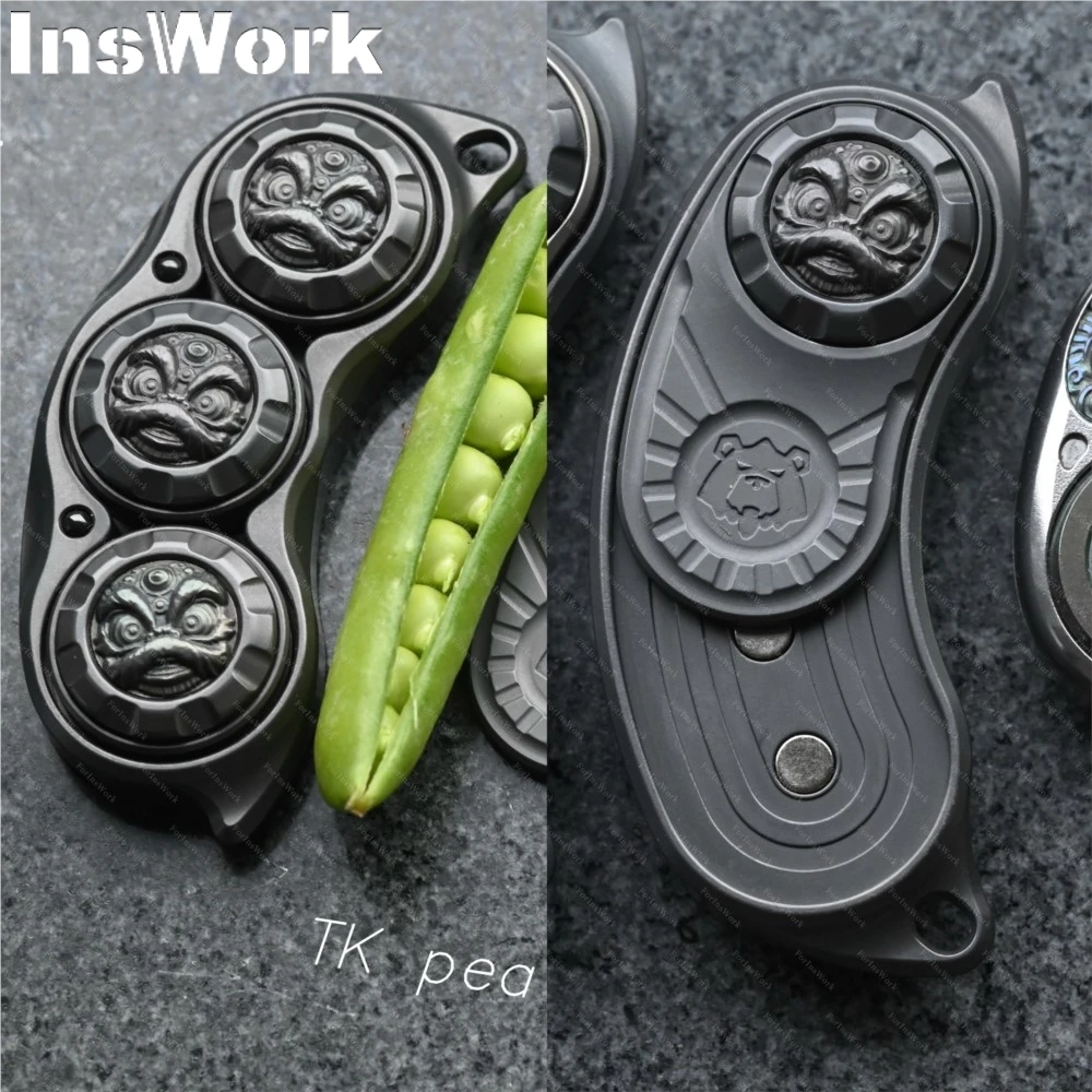 TKEDC Zirconium Pea Pod Mechanical Magnets Metal Figet Spinner Gyro Slider Fidget Adult Toys