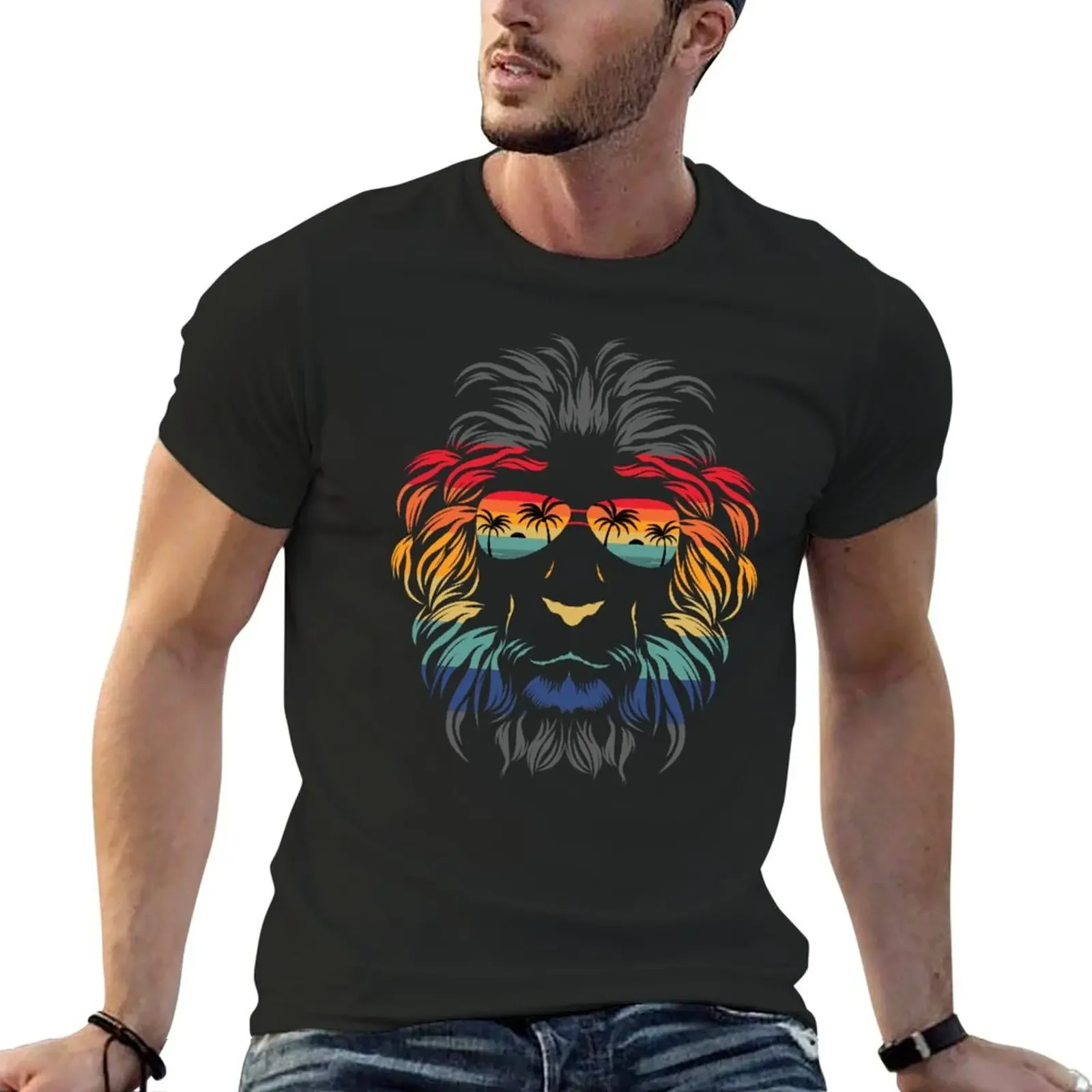 

Lion T-Shirt anime shirt oversized fitted t shirts for men