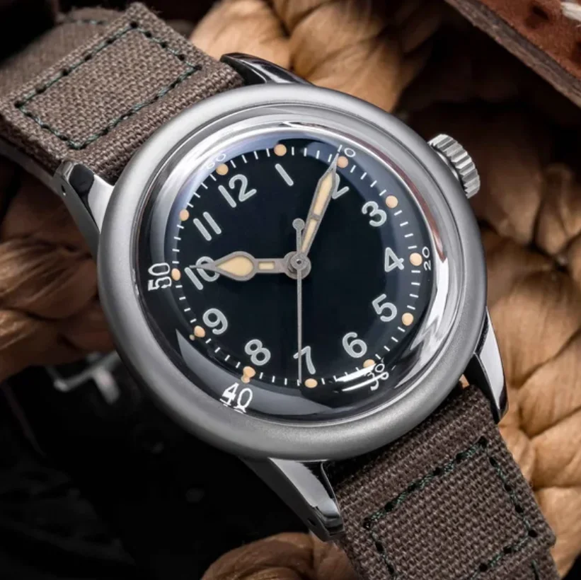 THORN Men Automatic Watch 36MM Pilot Mechanical Wristwatch 15ATM Waterproof Luminous Bubble Mirror NH35 Military