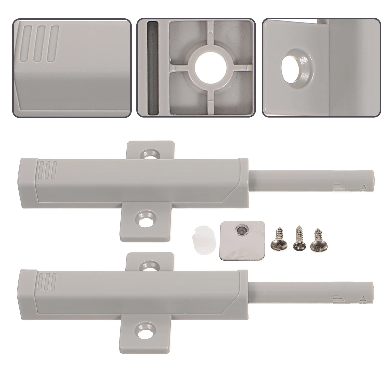 

2 set Heavy Duty Cabinet Latch Push To Open For Wardrobe Drawer Self-Bouncing Concealed Closure Abs Plastic Door Catch Hardware