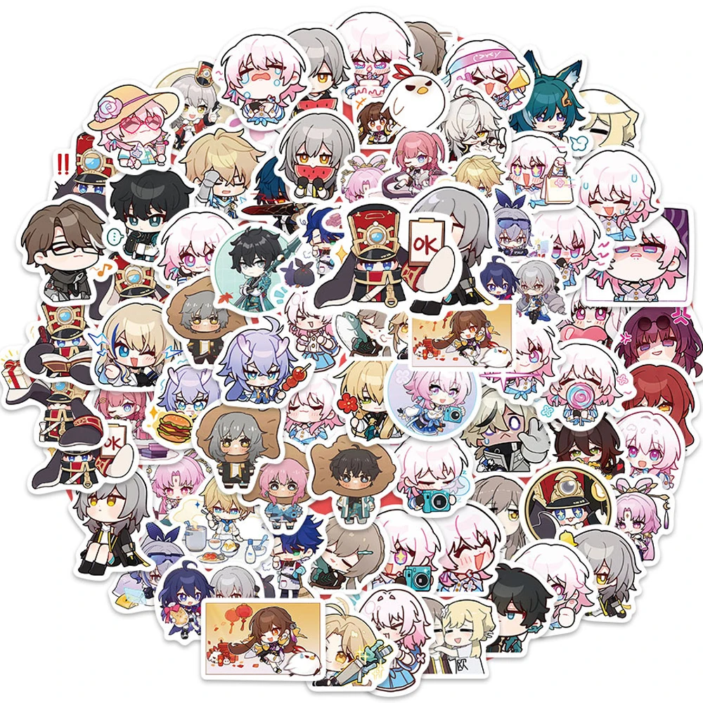 10/40/80PCS Cute Anime Honkai Star Rail Stickers Travel Skateboard Suitcase Guitar Luggage Laptop Graffiti Sticker Decals Toy