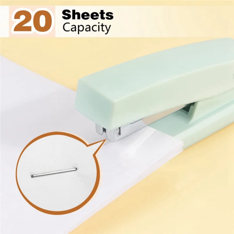 Cucitrice da tavolo da 1 pezzo Cucitrice verde per forniture per ufficio per la scuola e l'università Cucitrice portatile durevole