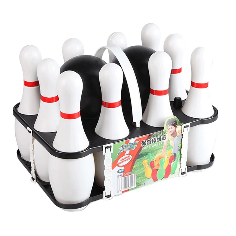 1 Set Bowling Set For Kids & Adults 2 Ball With 10 Pins For Family Kids And Adults Backyard Skittles