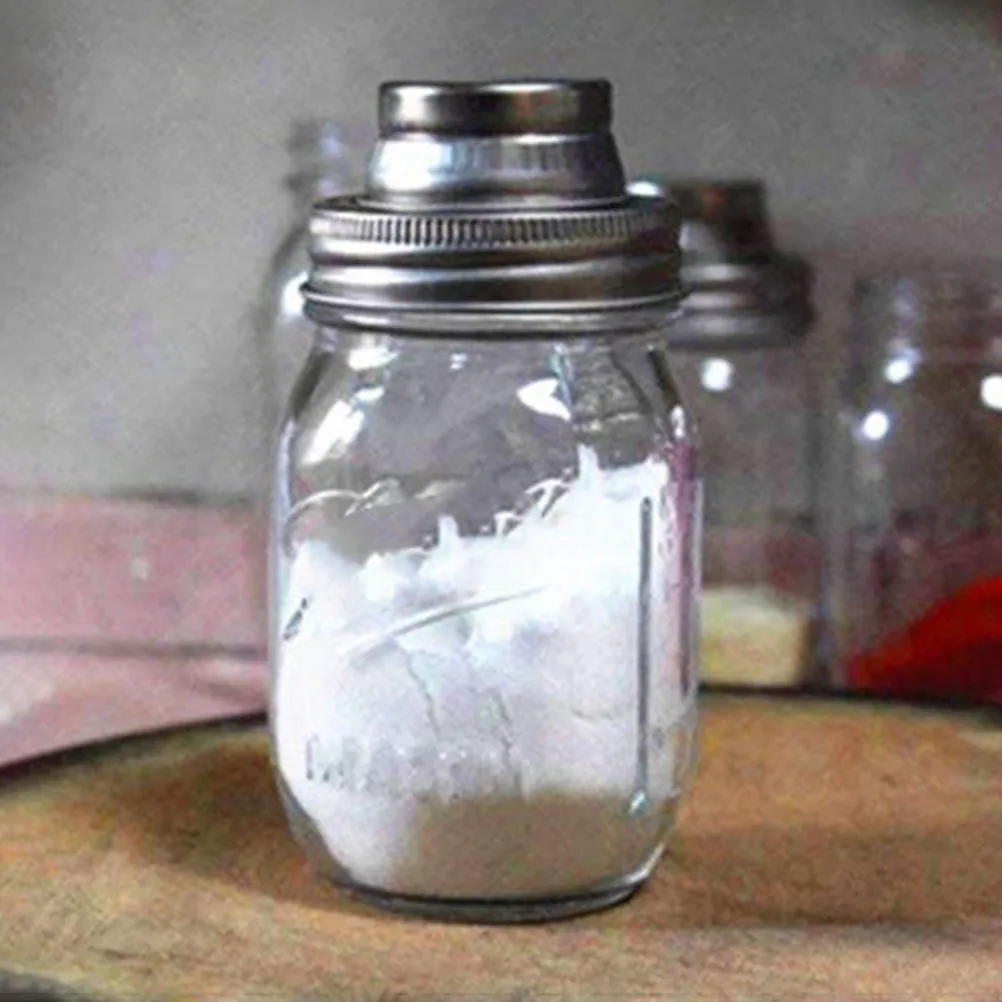 

3pcs Stainless Steel Jar Shaker Lid 70Cm Mouth For Spices Salt Pepper Sugar Seasonings Mixing Cocktail Shaking Lid Jar Cover