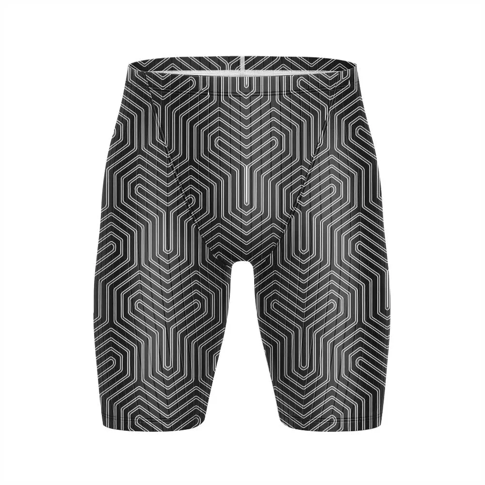 New Summer Mens Swim Jammers Swimsuit Short Endurance Athletic Training Beach Swim Trunks Swimwear Tights Surf Sports Swim Short
