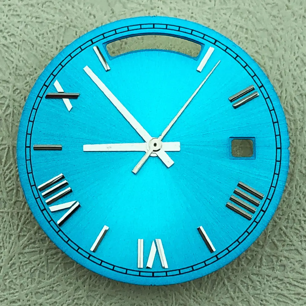 Benutzerdefiniertes 31-mm-Zifferblatt mit zwei Kalendern und römischen Ziffern, geeignet für Ersatzteile für 8285-Uhrwerke, Ersatzteile für Uhrzeiger