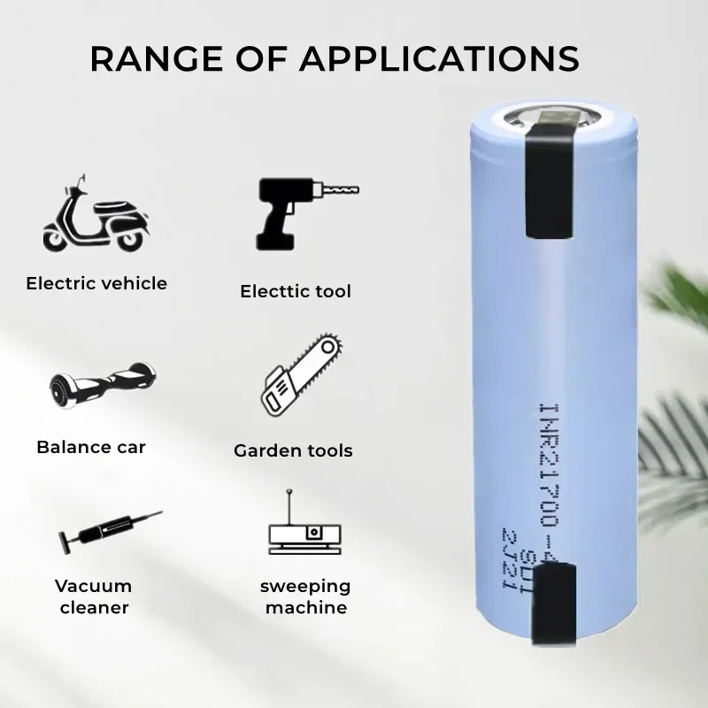 3.7V INR21700 40T 4000mAh akumulator li-lon 21700 15A 5C szybkość rozładowania trójskładnikowych akumulatorów litowo-samochodowych DIY nikiel arkuszy