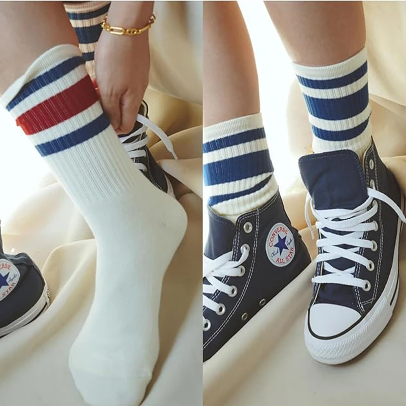 Lässige Damensocken, Damen-Wadensocken, Damen-Slouch-Socken, Damen-Baumwollsocken, Radsocken, Sportsocken – Detail 16