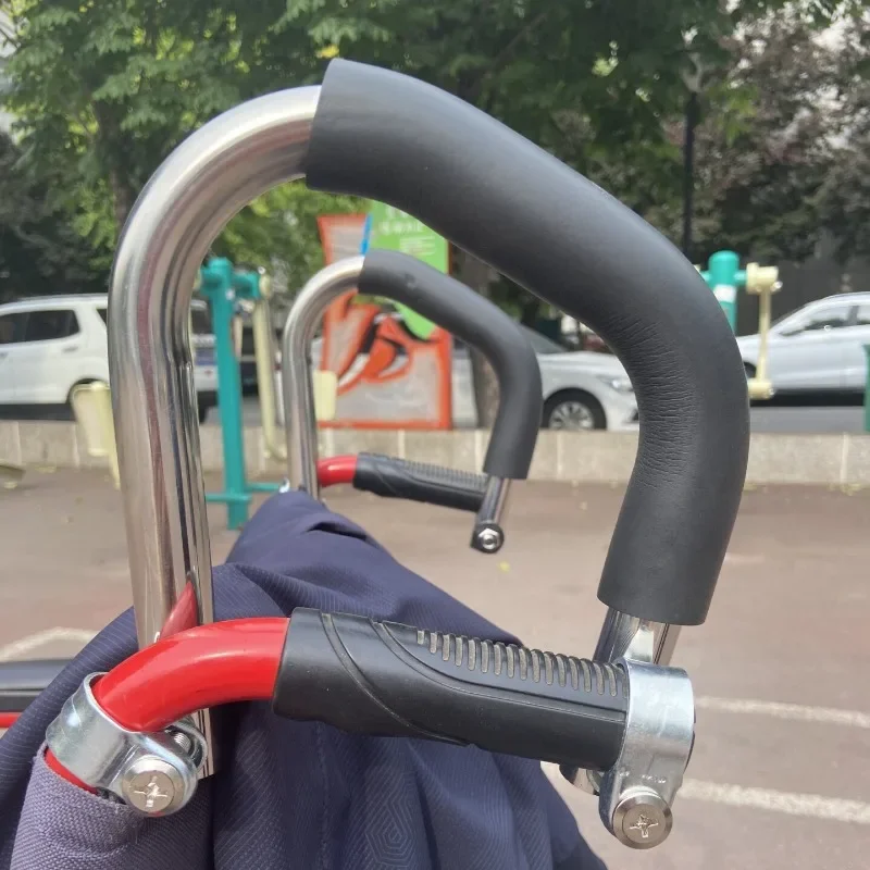 1 Pair Wheelchair Cart Handle Elevator Universal Accessories Thickened Stainless Steel Wheelchair Handle Elevator Accessories