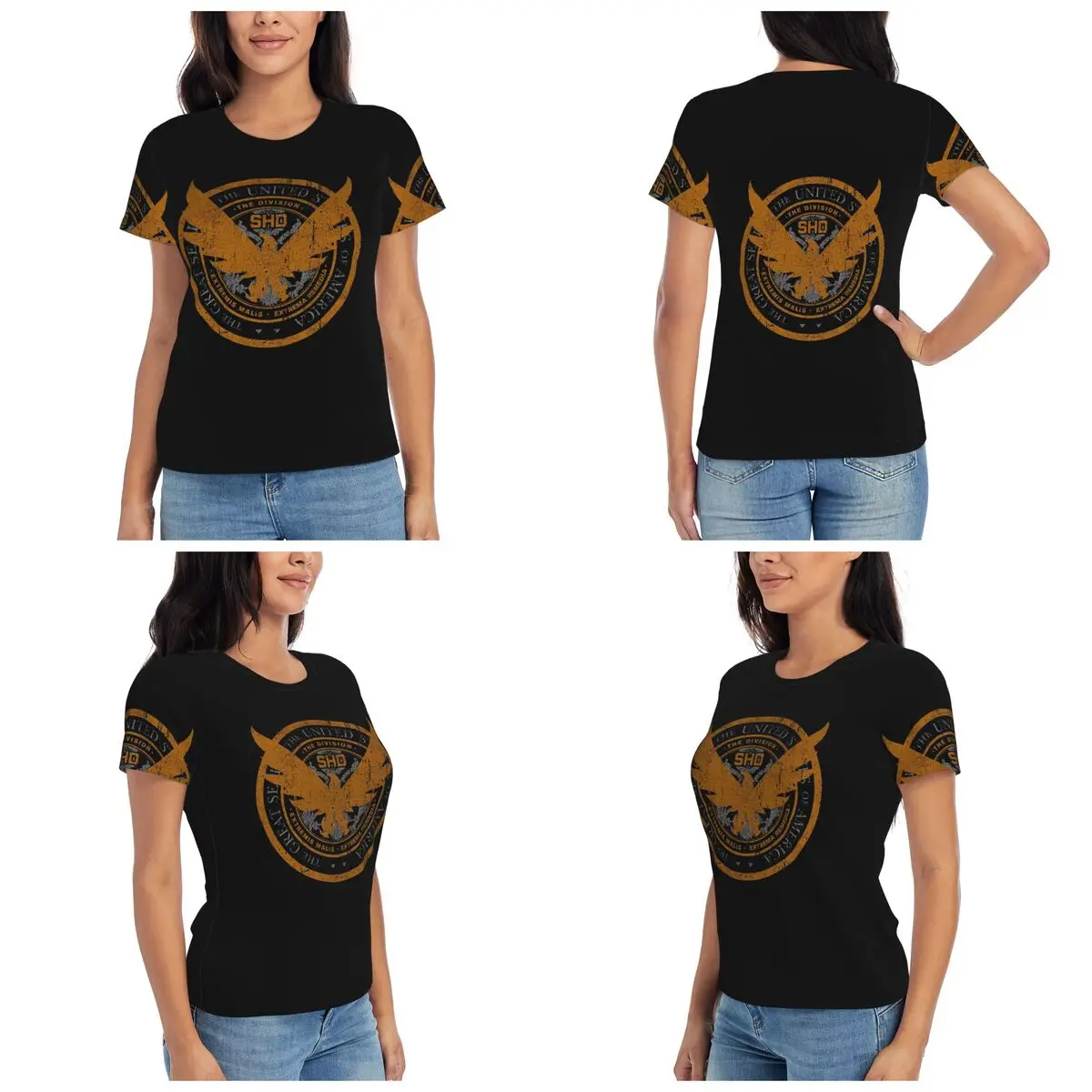 Game Tom Clancys The Division SHD Seal T-Shirt Women Short Sleeve T Shirts O-Neck Streetwear Cotton Summer Tees Streetwear view 3