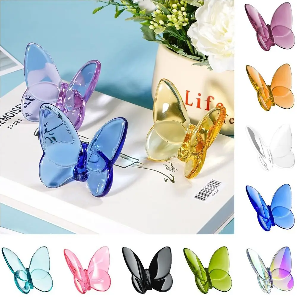 Multiple Color Crystal Butterfly Figurines Super Winkling Clear Crystal Flying Butterfly Collectible Reflective Durable